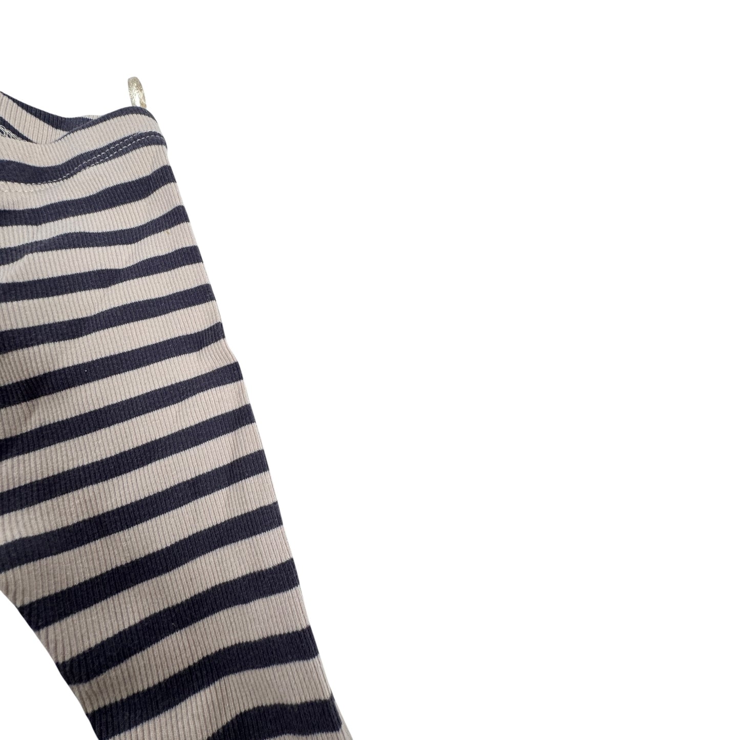 Hema Second Hand Ripp-Leggings gestreift | Beige-Blau | Gr. 62/68