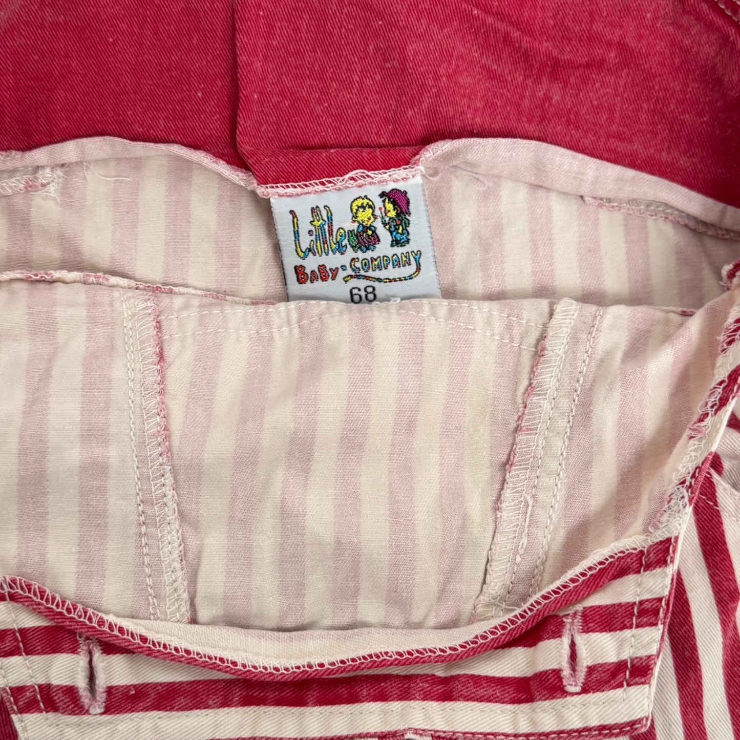 Little Company Vintage Latzhose Rot/Weiß | Gr. 74