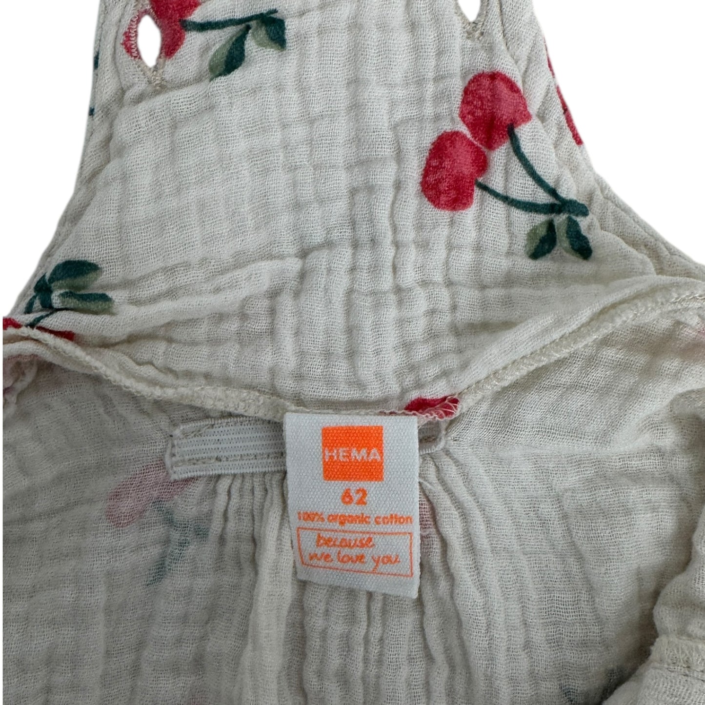HEMA Musselin Romper mit Kirschen | Gr. 62