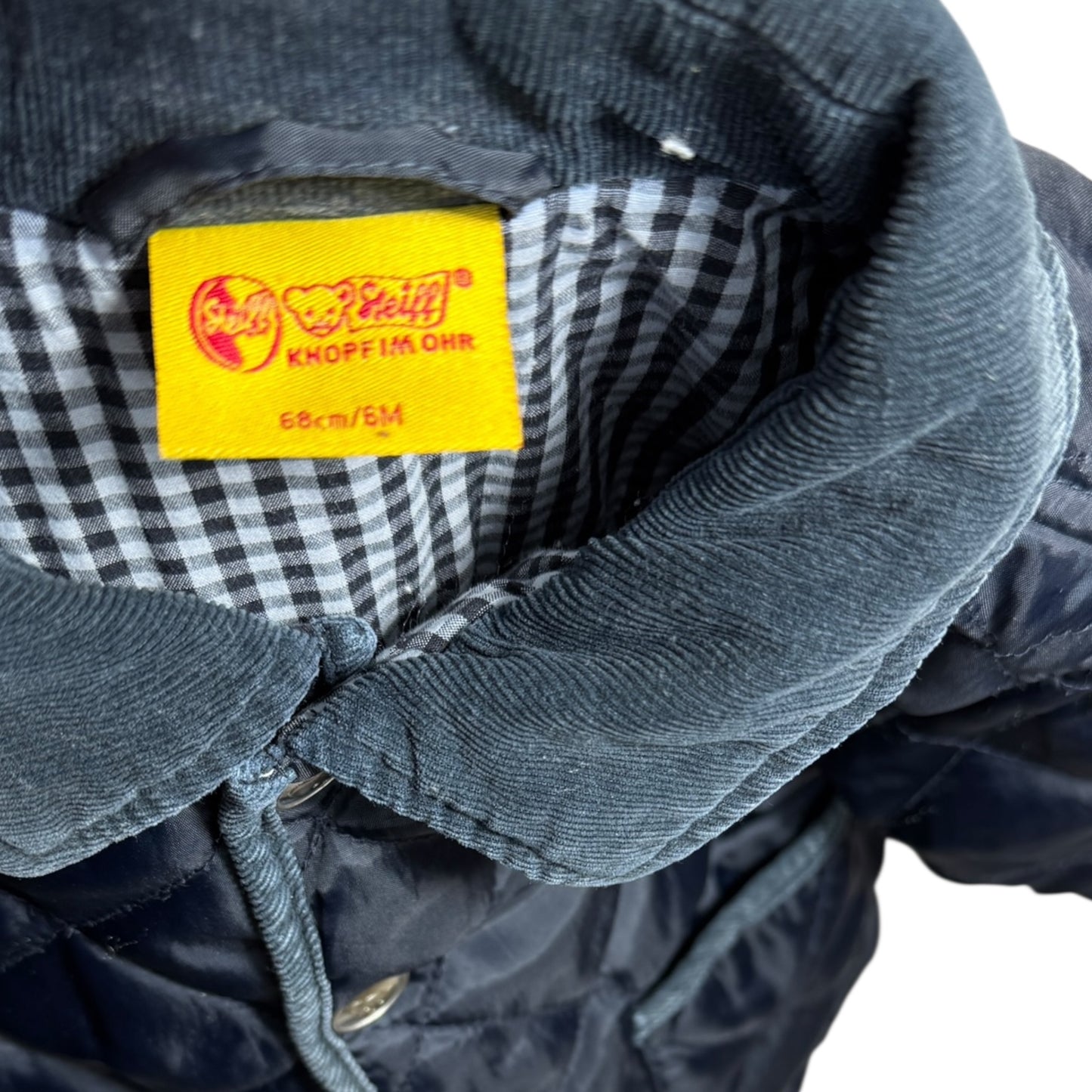 Steiff Steppjacke Navy mit großem Bären-Applikation | Gr. 68