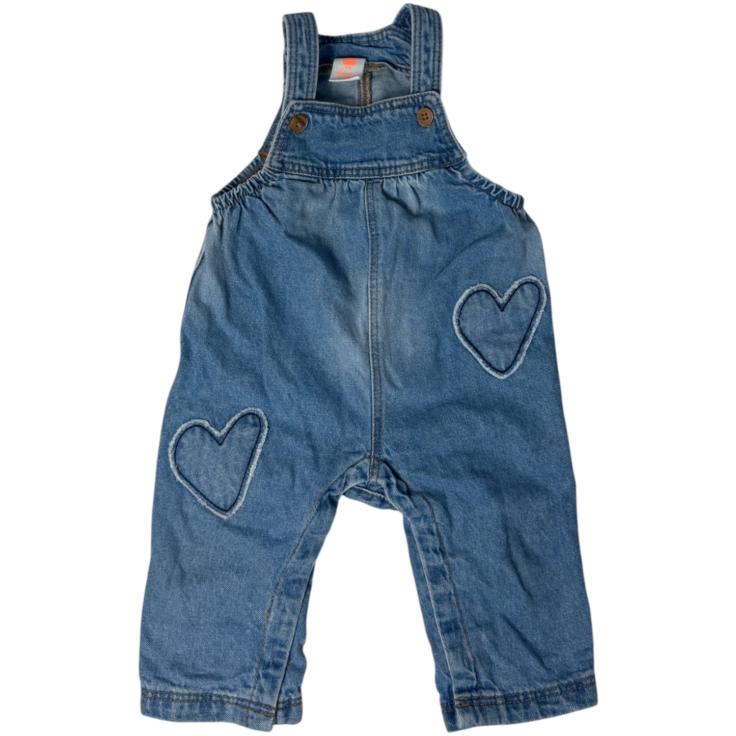 Hema Second Hand Jeans-Latzhose „Herzen“ | Gr. 74