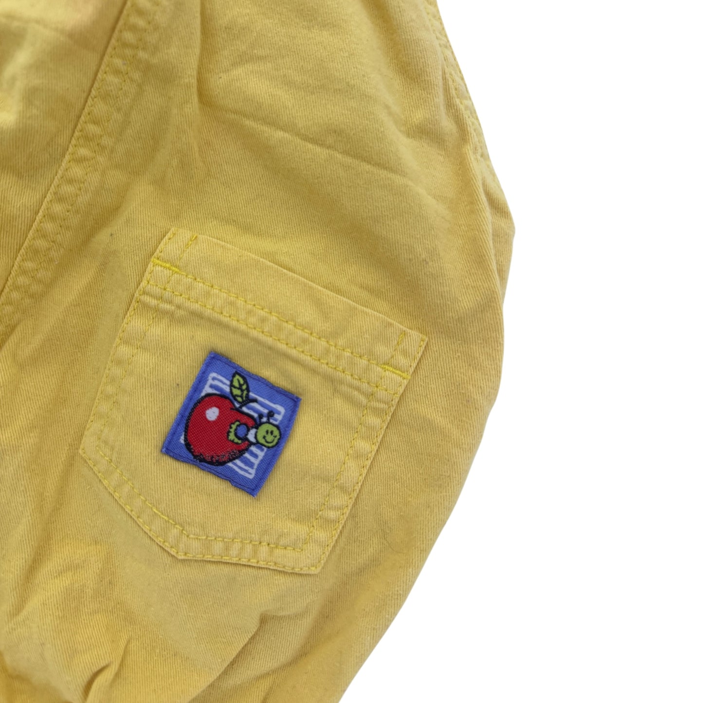 Vintage Second Hand Ballon-Latzhose | Gelb | Apfel-Stickerei | Gr. 68