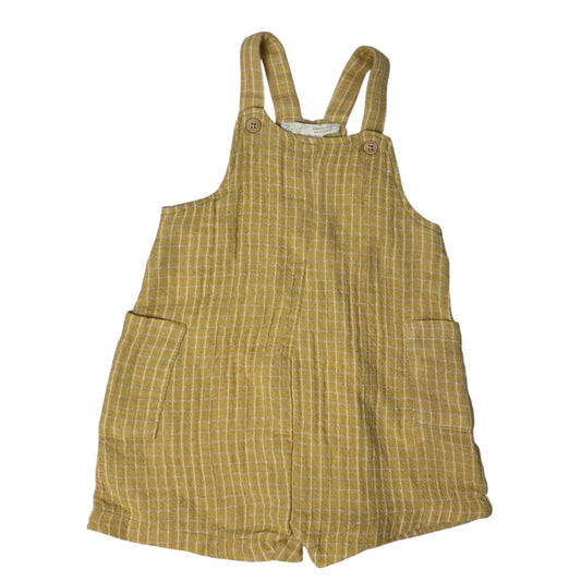 Zara Second Hand Latzhose kariert | Senfgelb | Gr. 74