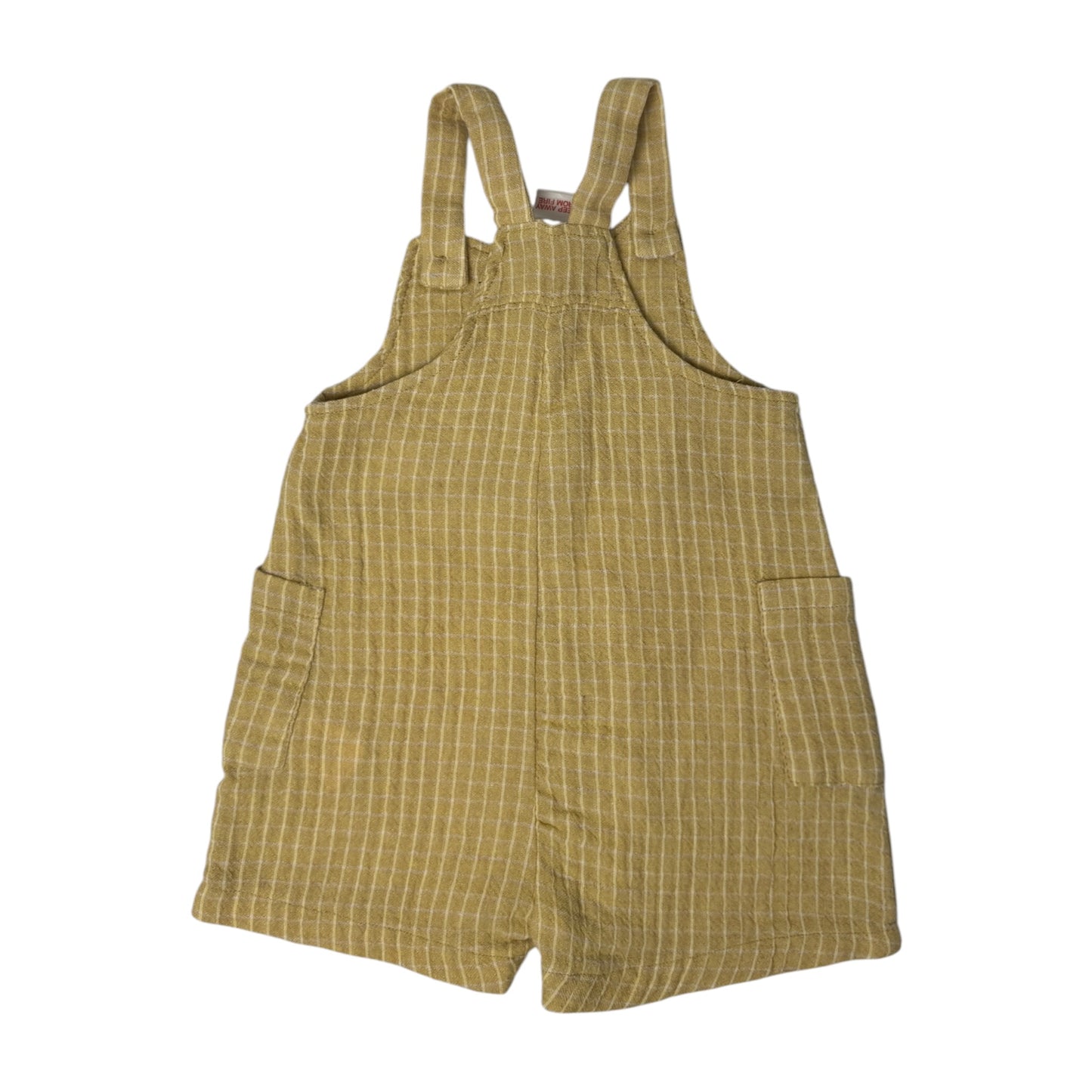 Zara Second Hand Latzhose kariert | Senfgelb | Gr. 74