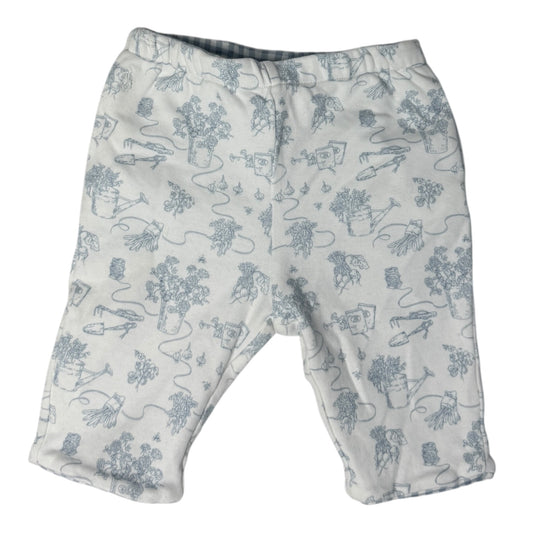 Warme Ralph Lauren Babyhose „Garten-Print“ | Blau-Weiß | Gr. 62 (3M)