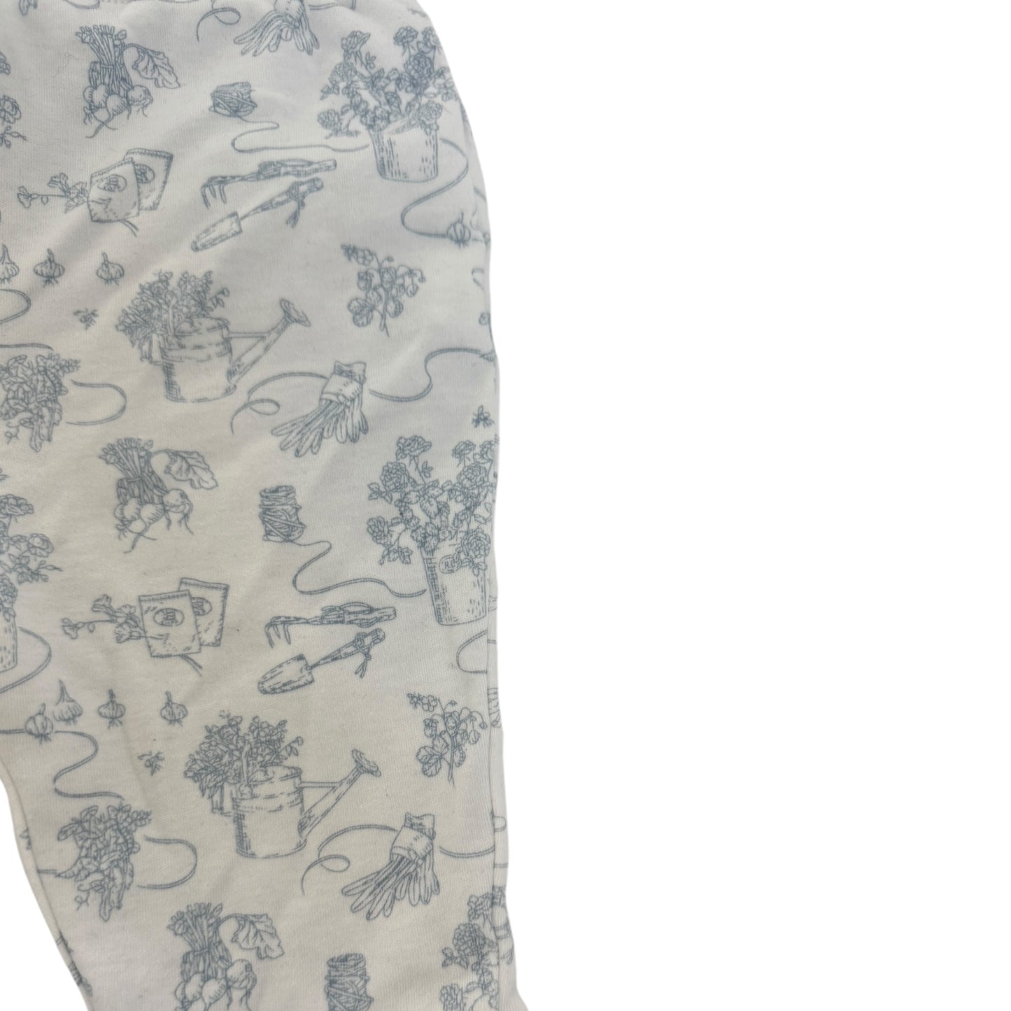 Warme Ralph Lauren Babyhose „Garten-Print“ | Blau-Weiß | Gr. 62 (3M)