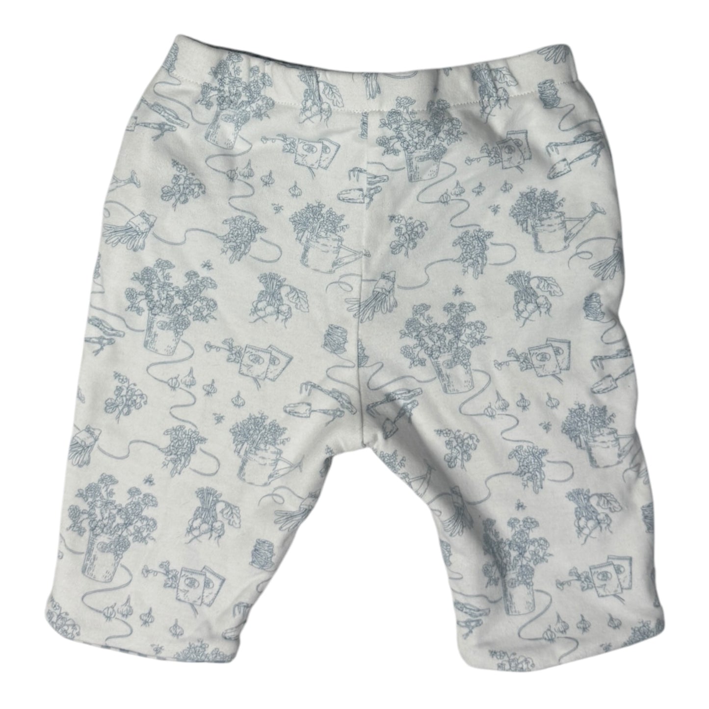 Warme Ralph Lauren Babyhose „Garten-Print“ | Blau-Weiß | Gr. 62 (3M)