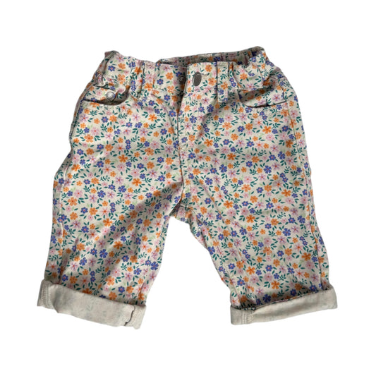 HEMA Jeans Sommerhose mit Blumenmuster | Weiß Bunt | Gr. 62