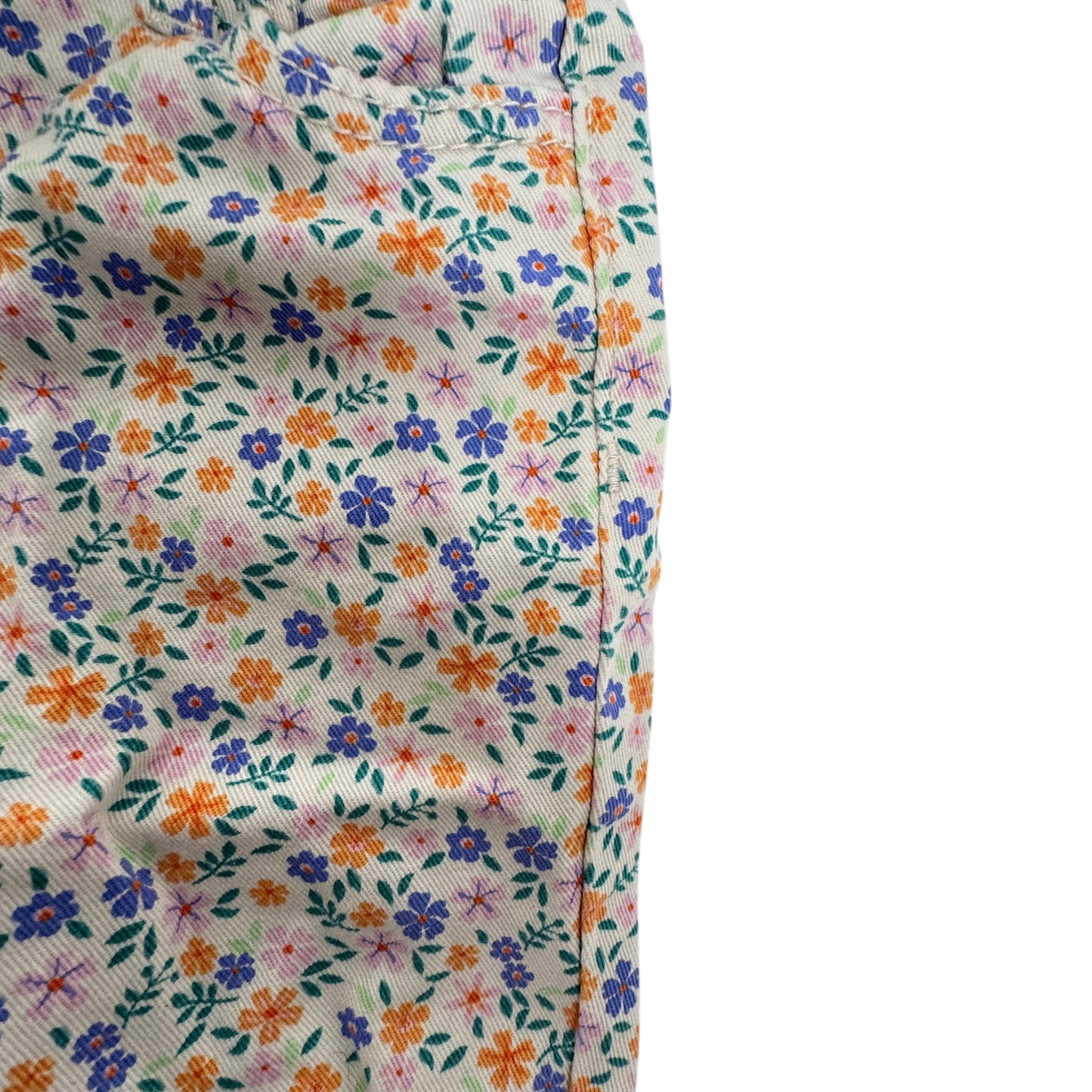 HEMA Jeans Sommerhose mit Blumenmuster | Weiß Bunt | Gr. 62