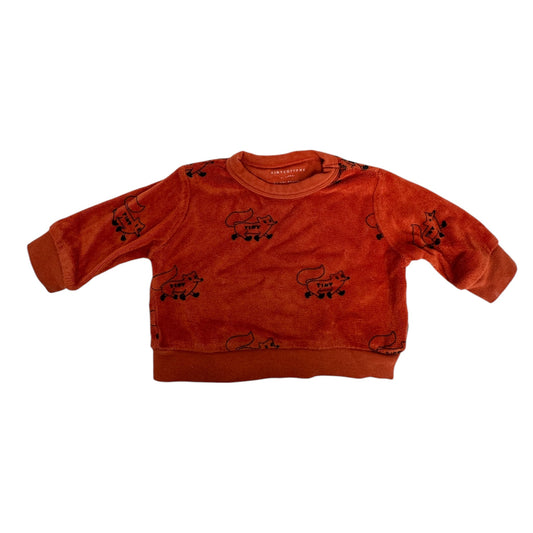 TINYCOTTONS Second Hand Sweatshirt mit Fuchs-Print | Rostrot | Gr. 68 (6M)