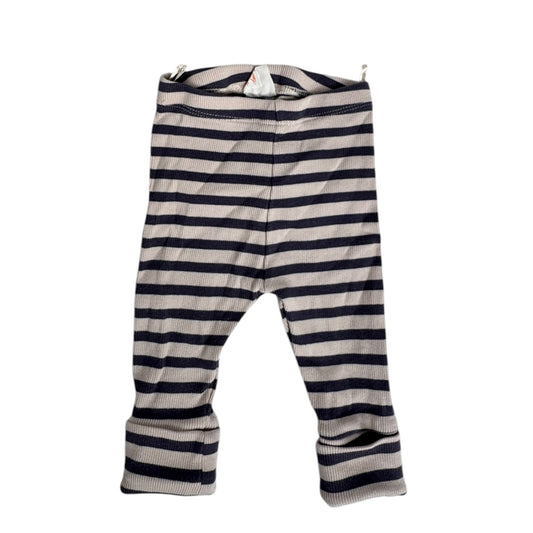 Hema Second Hand Ripp-Leggings gestreift | Beige-Blau | Gr. 62/68