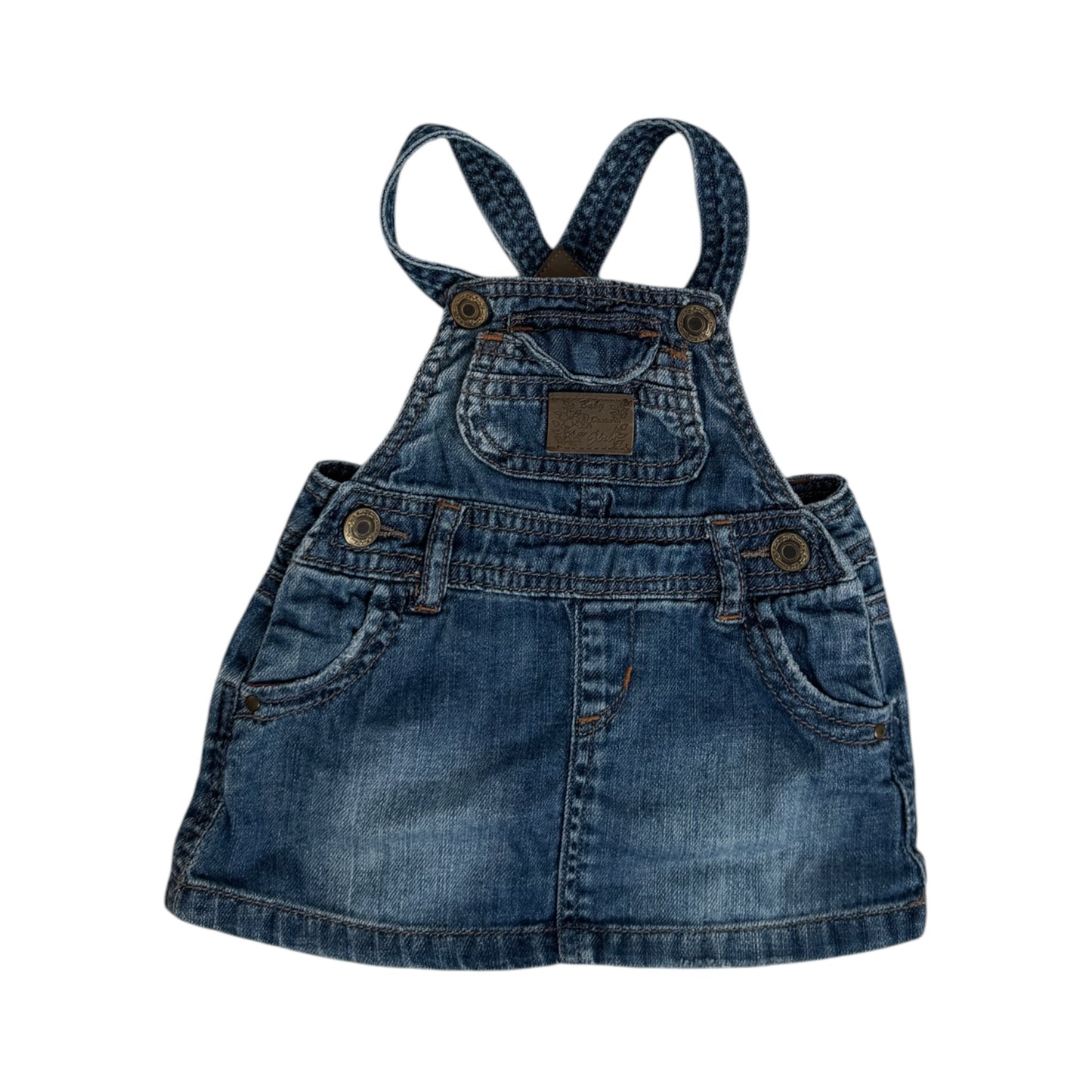 Zara Second Hand Latzkleid aus Denim | Blau | Gr. 68