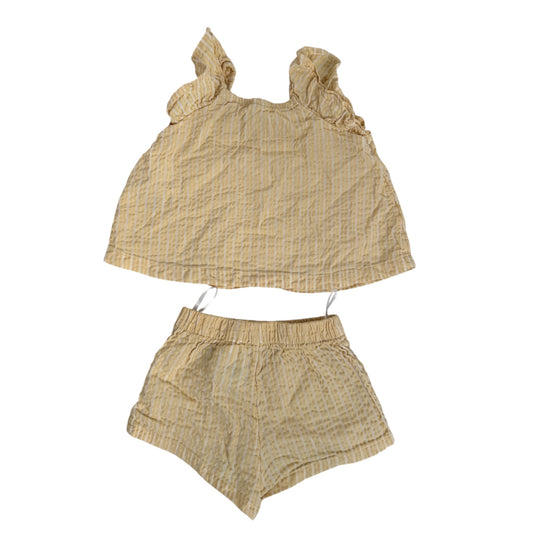 H&M Second Hand Sommer-Set Seersucker | Gelb-Weiß | Gr. 68