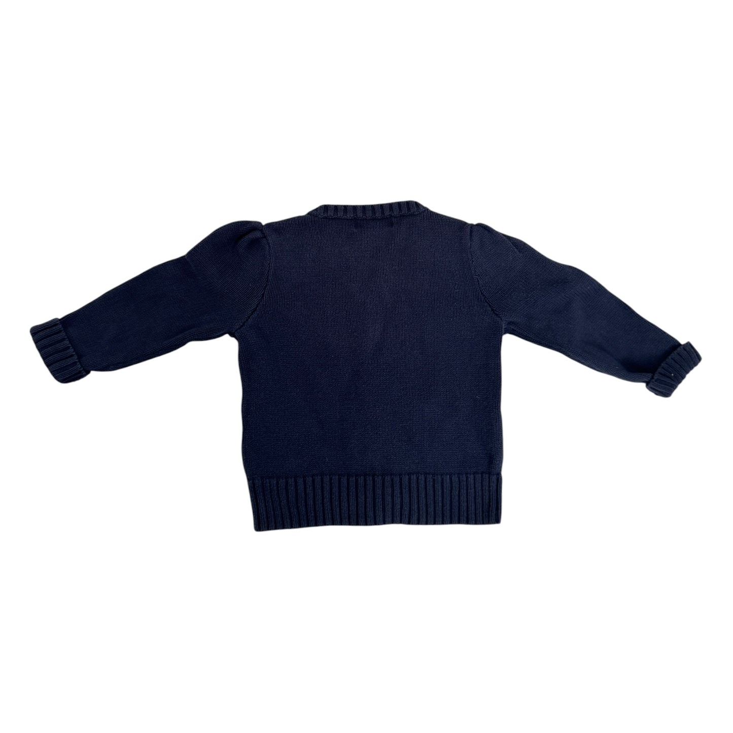 Ralph Lauren Second Hand Strickjacke mit Rüschen | Navy | Gr. 86
