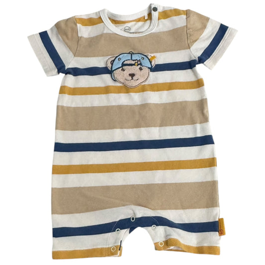 Steiff Gestreifter Einteiler mit Bär | Gr. 68 (3-6M)