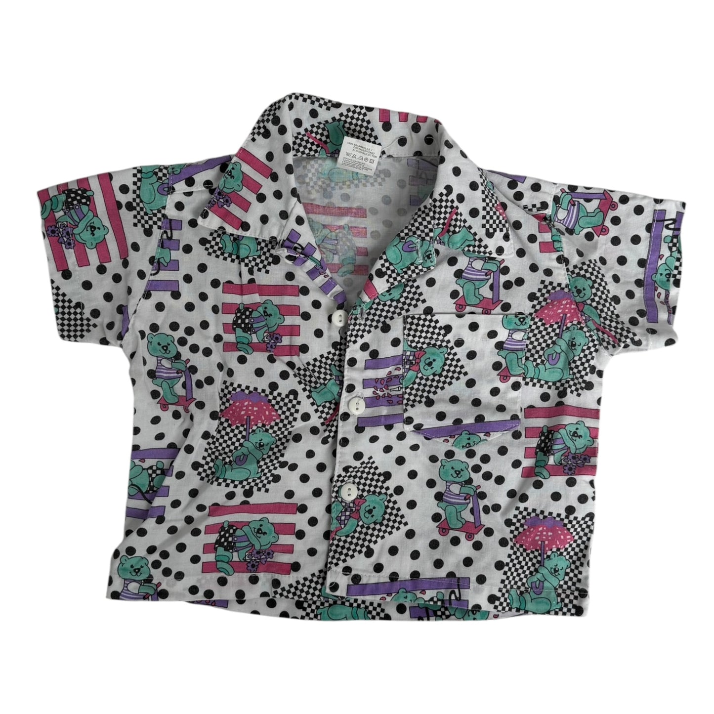 Oelie Vintage Kurzarmhemd Bären-Print | Gr. 74