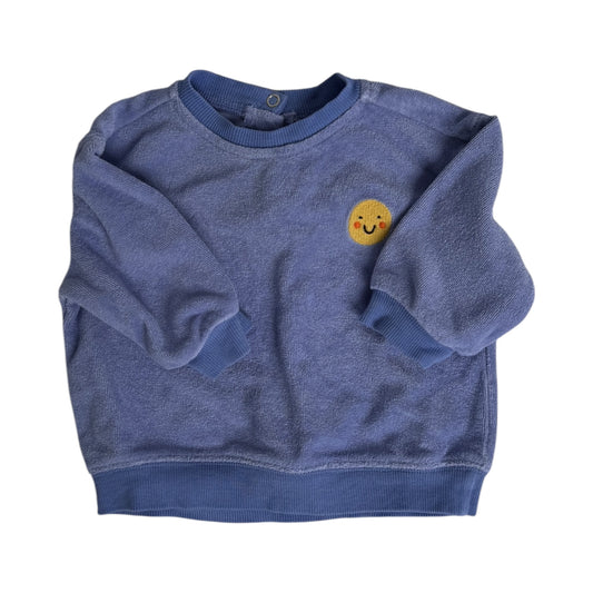 HEMA Frottee Pullover Blau mit Sonne | Gr. 62