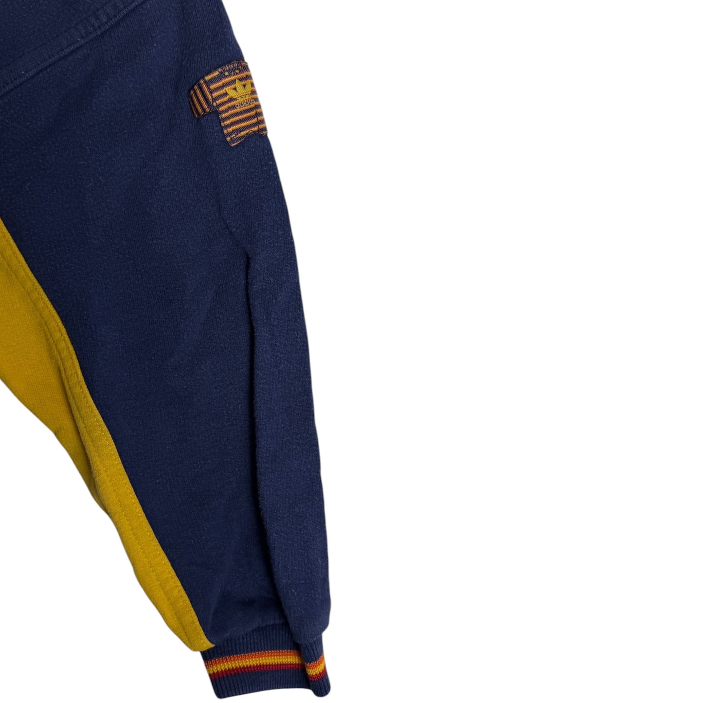 Vintage Adidas Sweatshirt mit Superstar Stickerei | Blau Gelb | Gr. 110