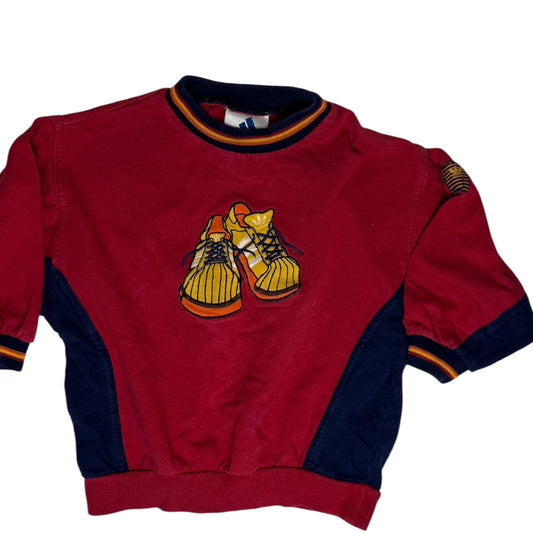 Vintage Adidas Sweatshirt mit Superstar Stickerei | Rot Blau | Gr. 104